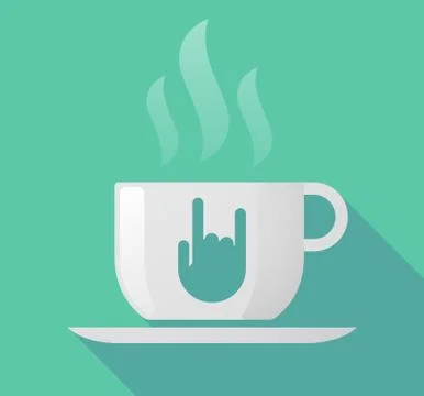 Long shadow mug with a rocking hand Stock Illustration