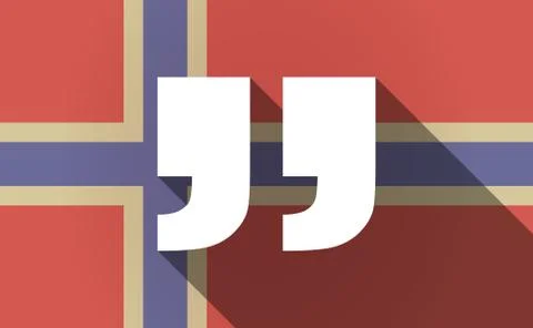 Long shadow Norway flag with  quotes Stock Illustration
