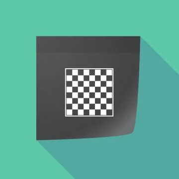 Long shadow note with  a chess board Stock Illustration