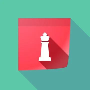 Long shadow note with a  king   chess figure Stock Illustration