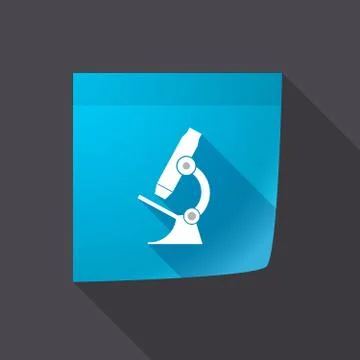 Long shadow note with  a microscope icon Stock Illustration
