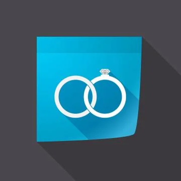 Long shadow note with  two bonded wedding rings Stock Illustration
