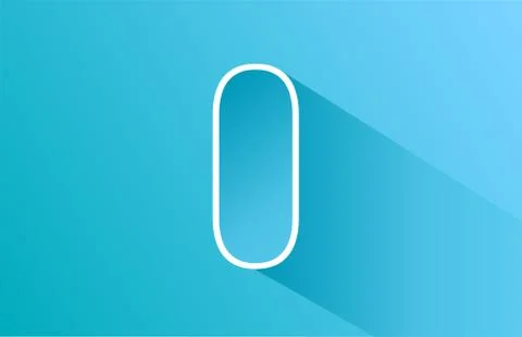 Long shadow O logo letter alphabet for company icon design in white and blue Stock Illustration