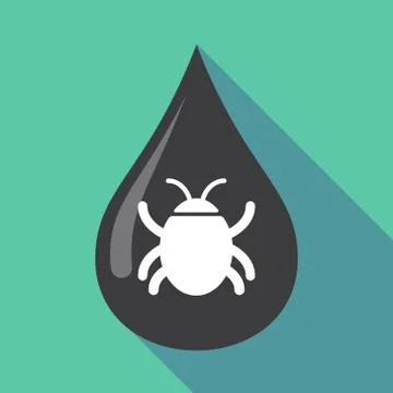 Long shadow oil drop with a bug Stock Illustration
