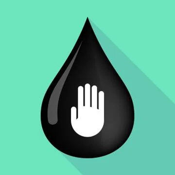 Long shadow oil drop with a hand Stock Illustration