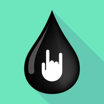 Long shadow oil drop with a rocking hand Stock Illustration