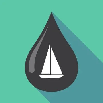 Long shadow oil drop with a ship Stock Illustration