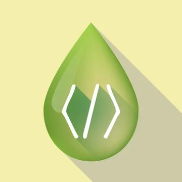Long shadow olive oil drop with a code sign Illustration