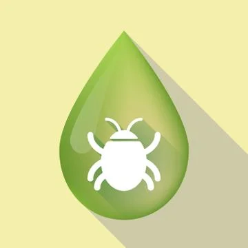 Long shadow olive oil drop with a bug 스톡 일러스트