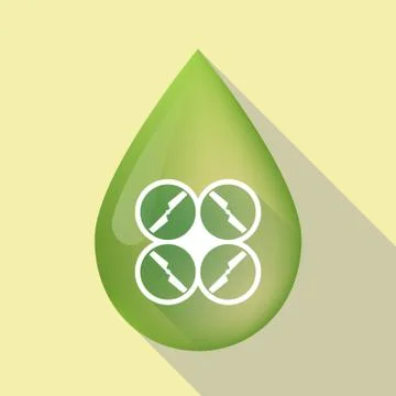 Long shadow olive oil drop with a drone Stock Illustration