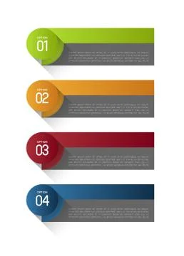 Long shadow option banners template Stock Illustration