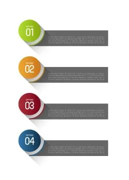 Long shadow option banners template Stock Illustration