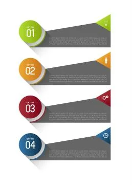 Long shadow option banners template Stock Illustration