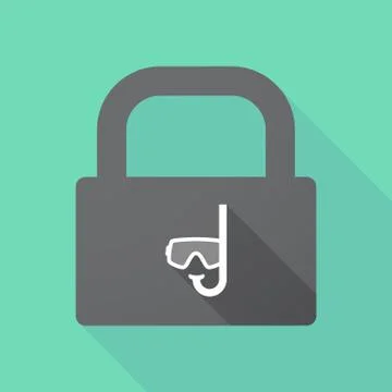 Long shadow pad with a diving goggles Stock Illustration