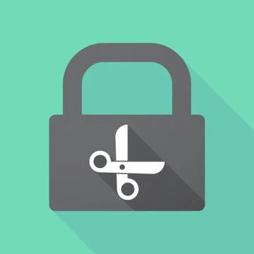 Long shadow pad with a scissors Stock Illustration