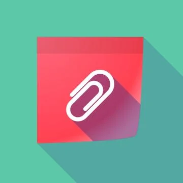 Long shadow paper note with a clip Stock Illustration