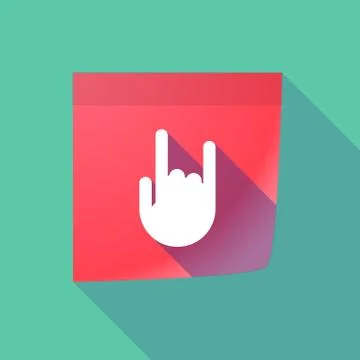 Long shadow paper note with a rocking hand 스톡 일러스트