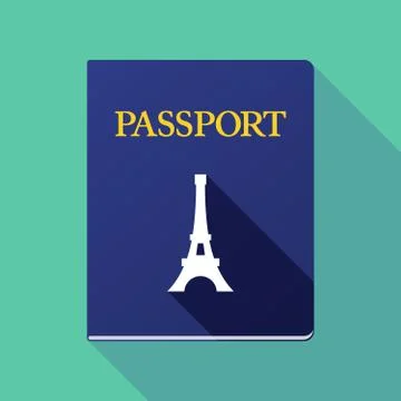 Long shadow passport with   the Eiffel tower イラスト素材