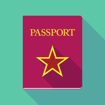 Long shadow passport with  the red star of communism icon Stock Illustration