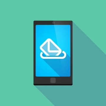 Long shadow phone icon with   a ballot box Stock Illustration