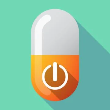 Long shadow pill with an off button Stock Illustration