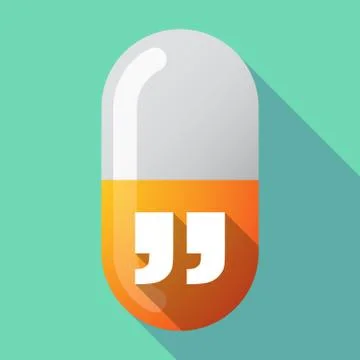 Long shadow pill with  quotes Stock Illustration