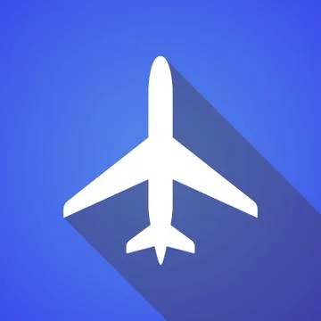 Long shadow plane icon Stock Illustration