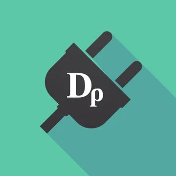 Long shadow plug with a drachma currency sign Stock Illustration
