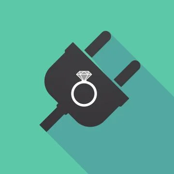 Long shadow plug with an engagement ring Stock Illustration