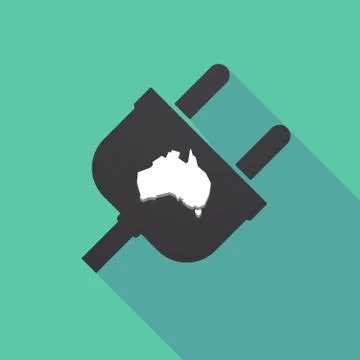 Long shadow plug with  a map of Australia Stock Illustration