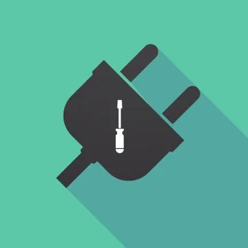 Long shadow plug with a screwdriver 스톡 일러스트