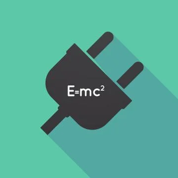 Long shadow plug with the Theory of Relativity formula Stock Illustration