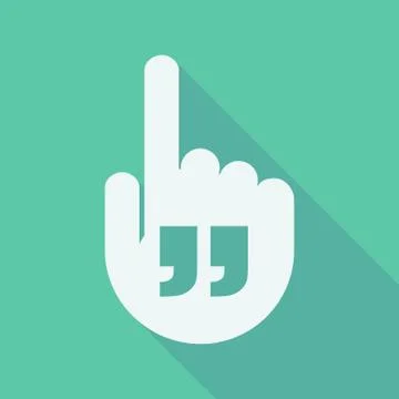 Long shadow pointing finger hand with  quotes Stock Illustration