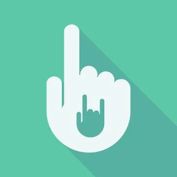 Long shadow pointing finger hand with a rocking hand イラスト素材