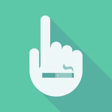 Long shadow pointing finger hand with an electronic cigarette Stock Illustration