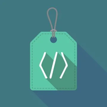 Long shadow product label with a code sign Stock Illustration