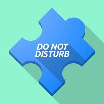 Long shadow puzzle piece with    the text DO NOT DISTURB Stock Illustration