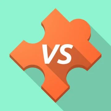 Long shadow puzzle piece with    the text VS Stock Illustration