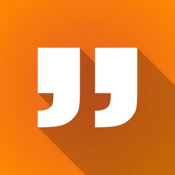 Long shadow quotes icon Stock Illustration