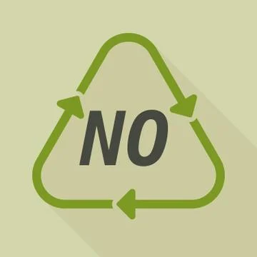 Long shadow recycle sign with    the text NO Stock Illustration