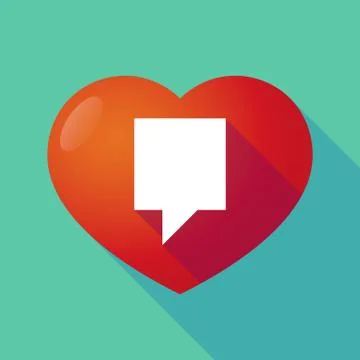 Long shadow red heart with  a tooltip Stock Illustration