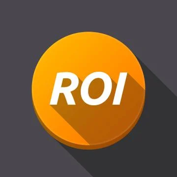 Long shadow round buttonwith    the return of investment acronym ROI Stock Illustration
