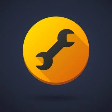 Long shadow round icon with a monkey wrench Stock-Illustration