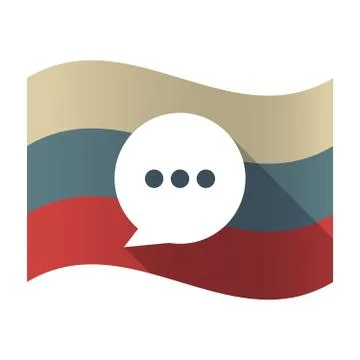 Long shadow Russia flag with a comic balloon Stock Illustration