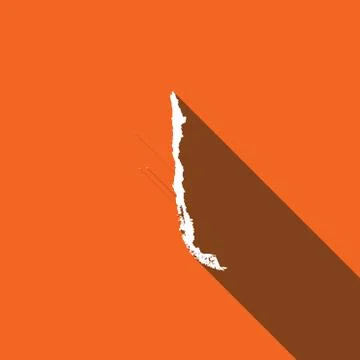 Long shadow with the shape of the country of chile Stock Illustration