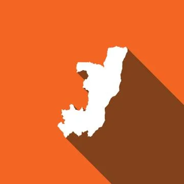 Long shadow with the shape of the country of congo Ilustração Stock