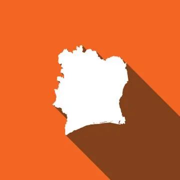 Long shadow with the shape of the country of cote d'ivoire イラスト素材