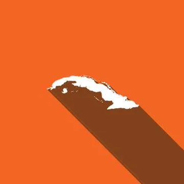 Long shadow with the shape of the country of cuba イラスト素材