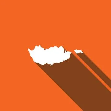 Long shadow with the shape of the country of cyprus Stock Illustration