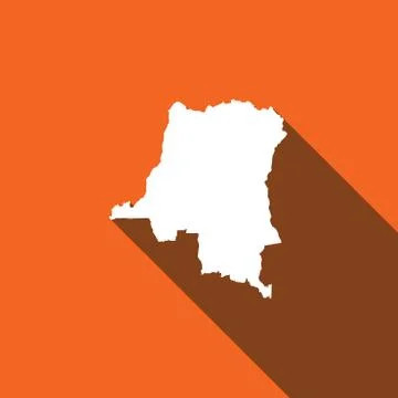Long shadow with the shape of the country of the democratic republic of congo Stock Illustration